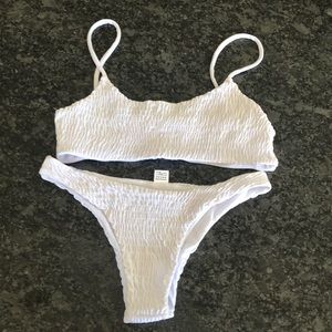 white bathing suit, great quality